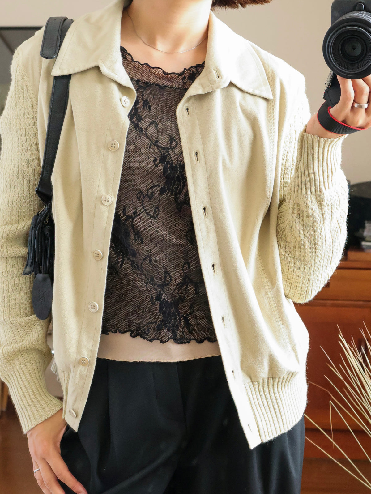 【sizeM】1970’s Suede × Knit Docking Jacket(Made In W.-GERMANY)