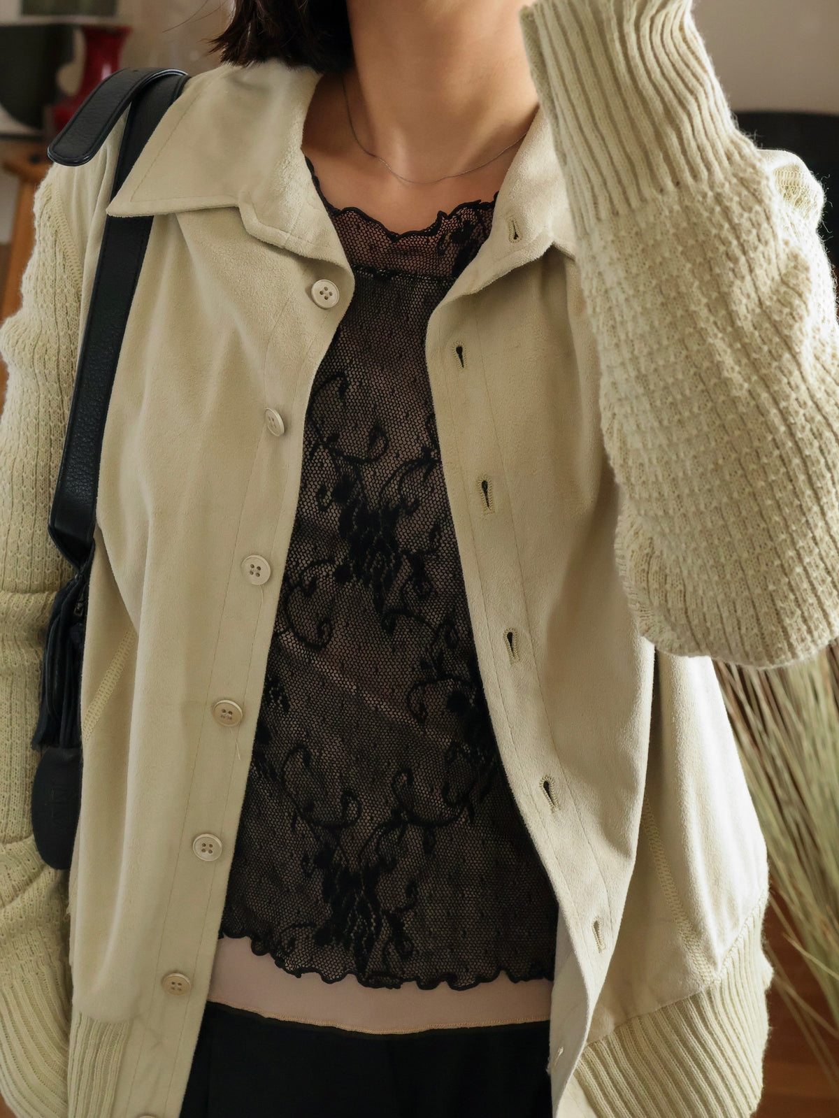 【sizeM】1970’s Suede × Knit Docking Jacket(Made In W.-GERMANY)
