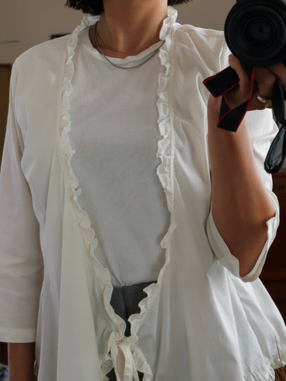 【sizeM】2000’s Ruffle Trim Cachecoeur Blouse