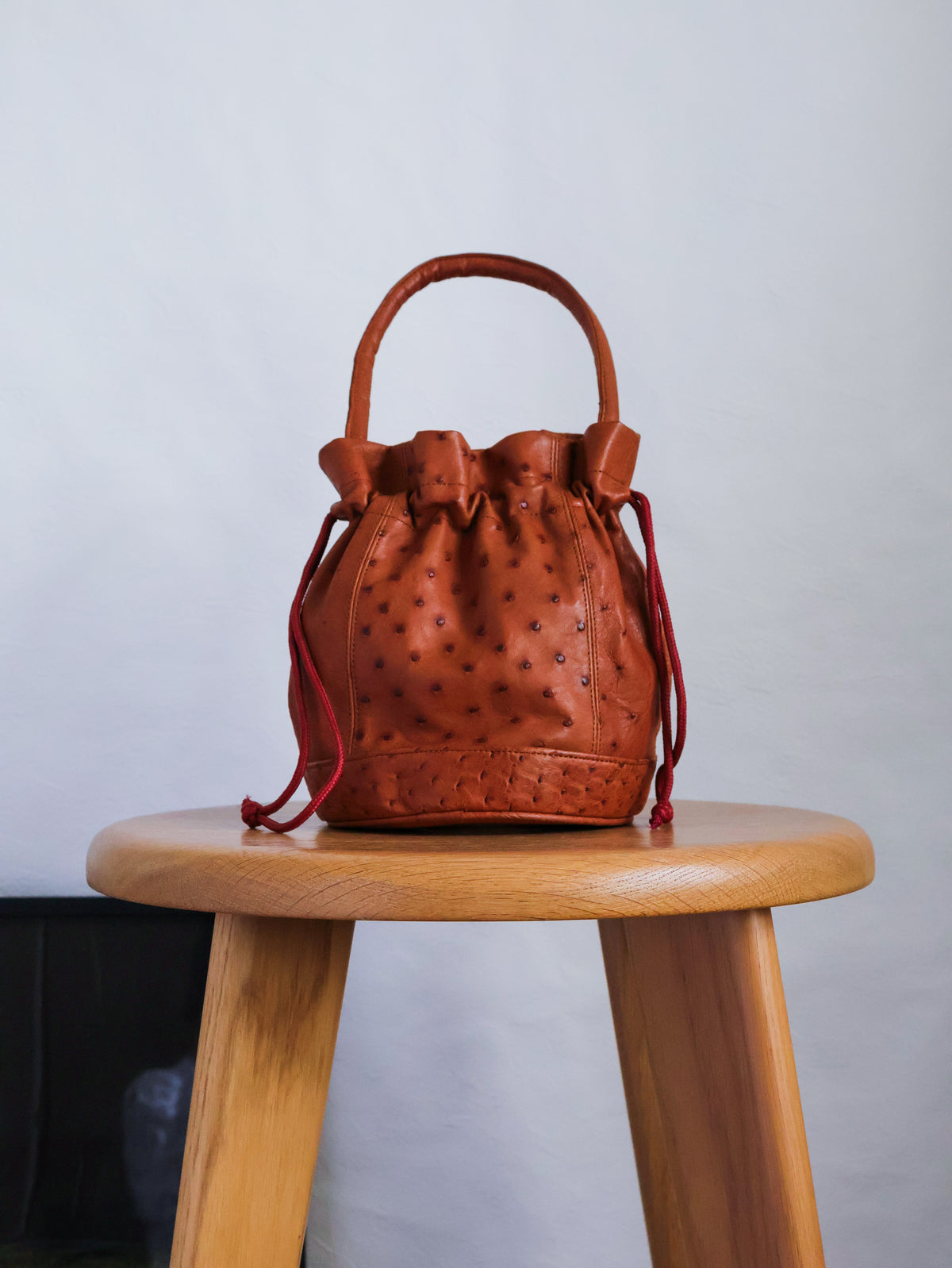 1980’s Ostrich Leather Bucket Bag