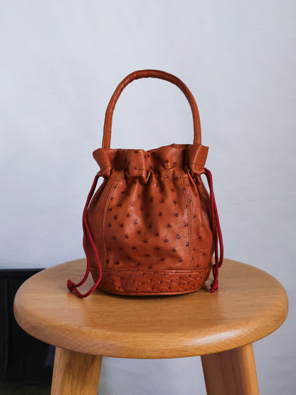 1980’s Ostrich Leather Bucket Bag