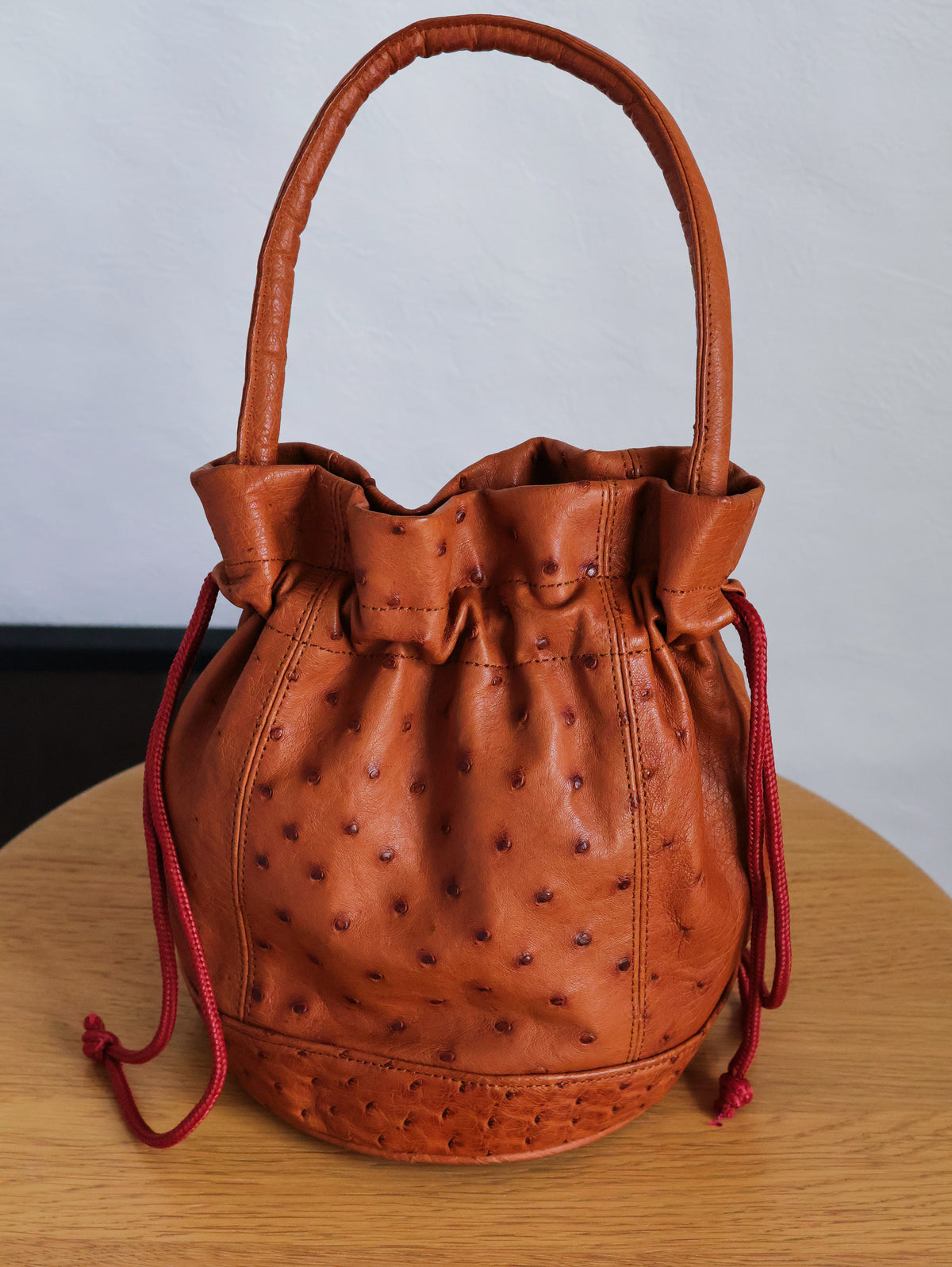 1980’s Ostrich Leather Bucket Bag