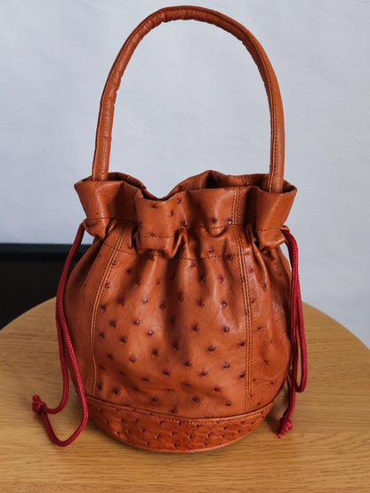 1980’s Ostrich Leather Bucket Bag