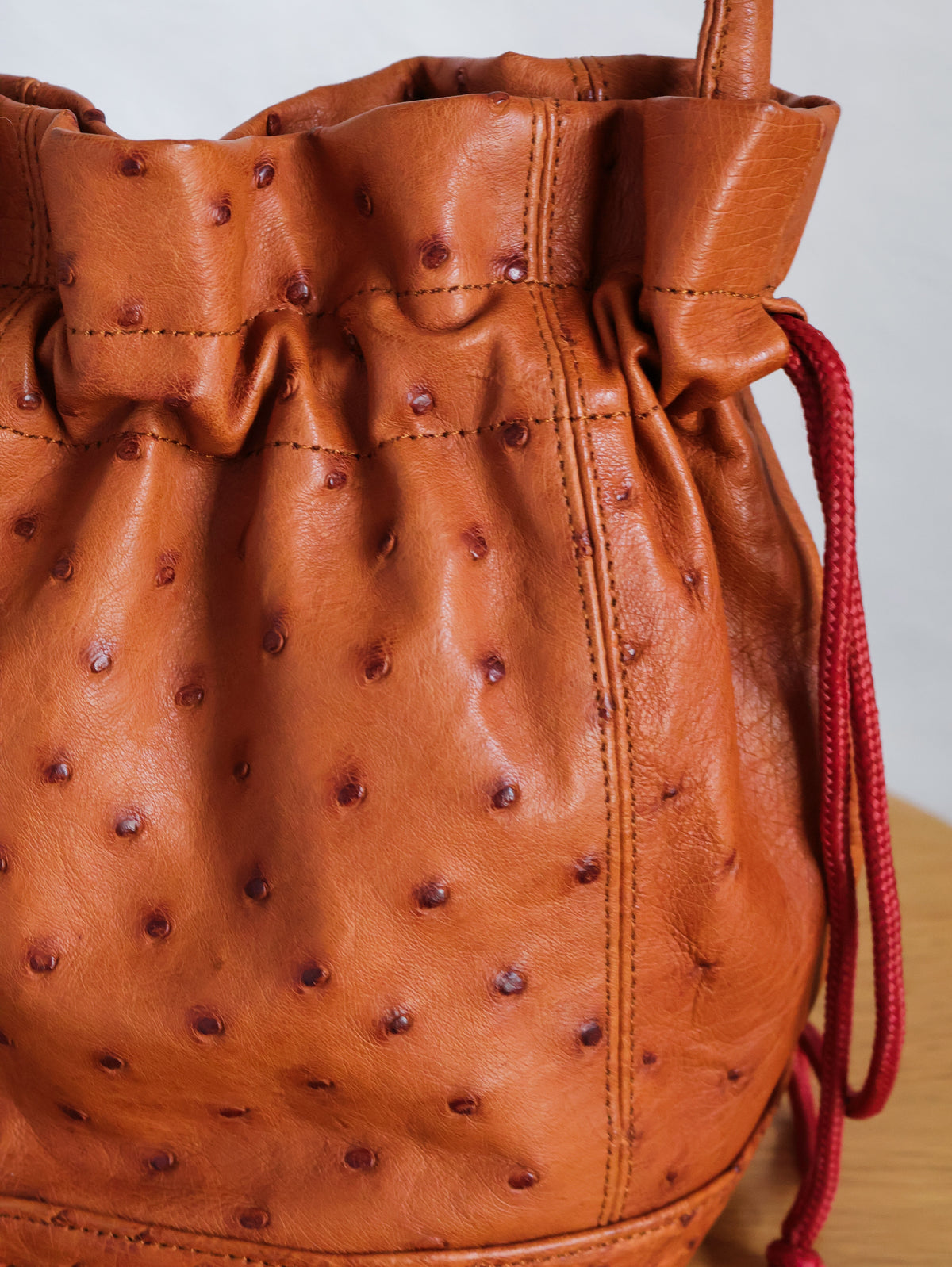 1980’s Ostrich Leather Bucket Bag