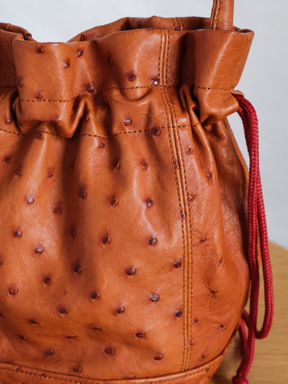 1980’s Ostrich Leather Bucket Bag