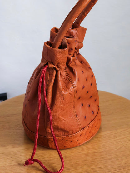 1980’s Ostrich Leather Bucket Bag