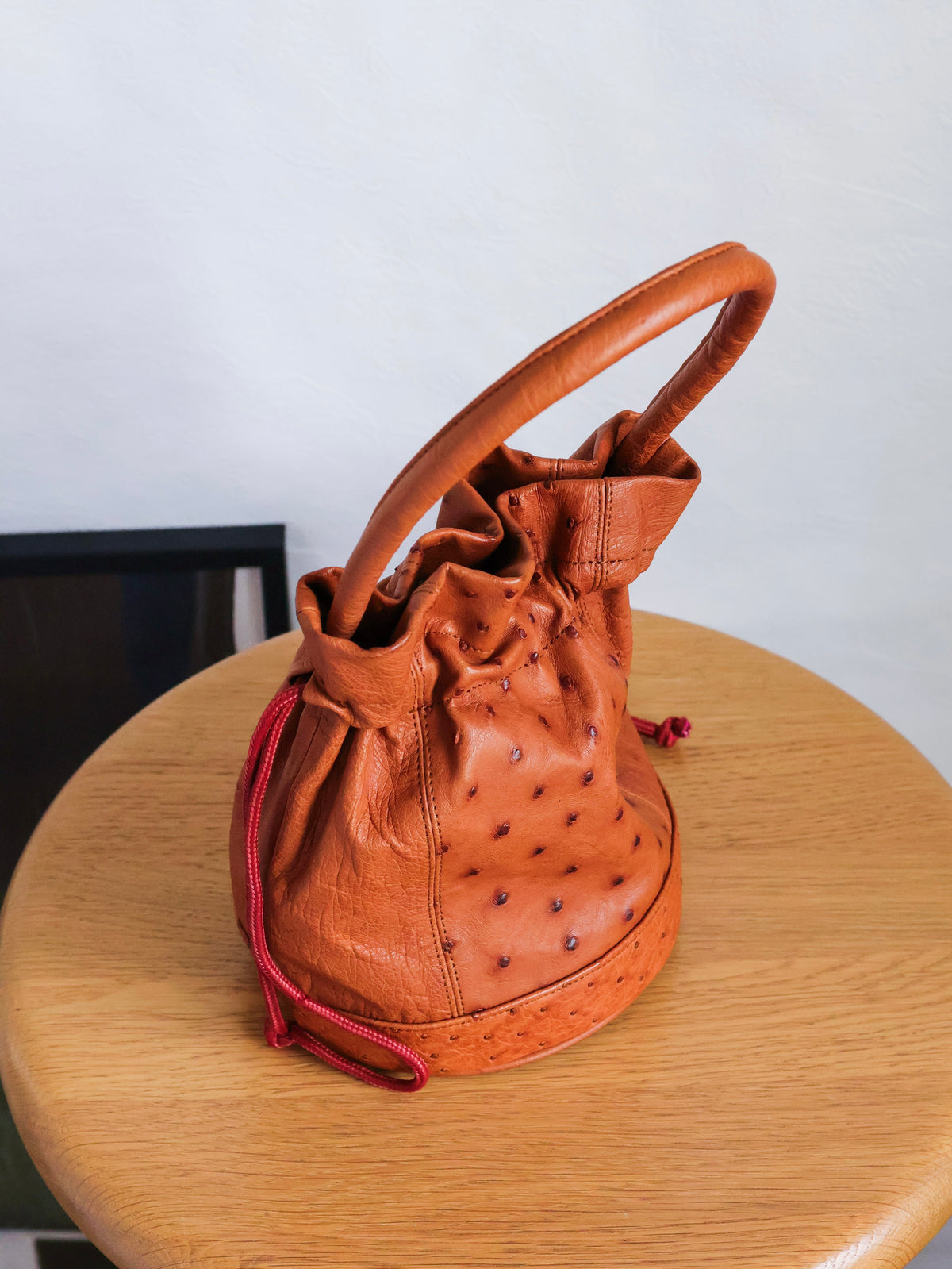 1980’s Ostrich Leather Bucket Bag