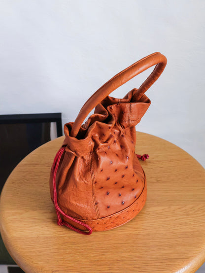 1980’s Ostrich Leather Bucket Bag
