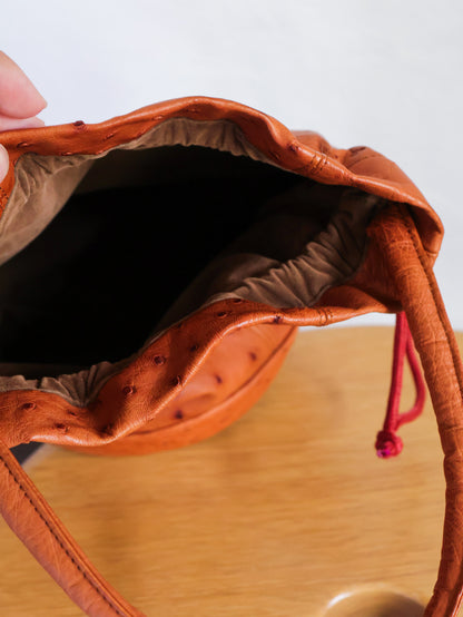 1980’s Ostrich Leather Bucket Bag