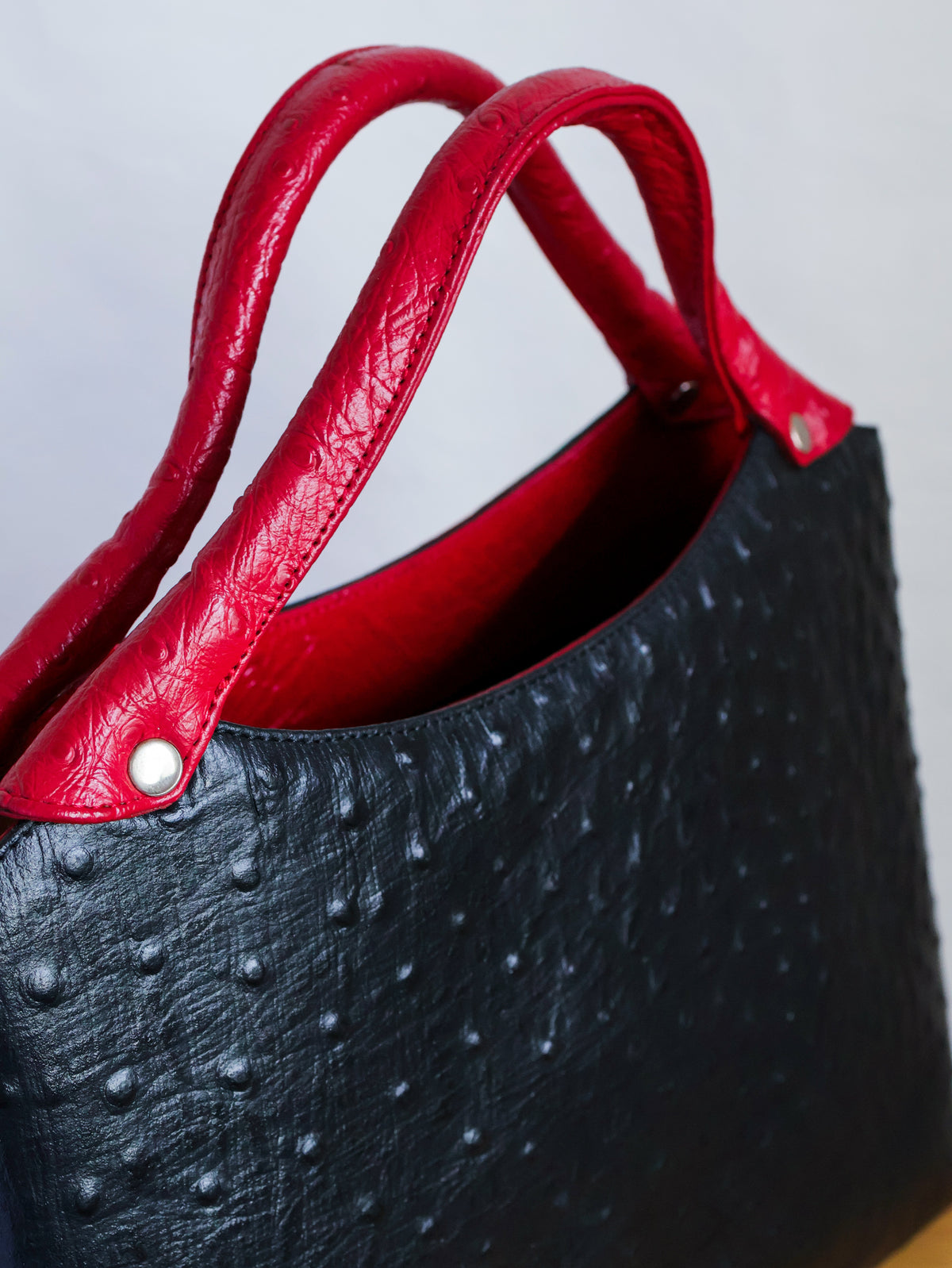 1990’s Fake Ostrich Leather Two-Tone Handbag