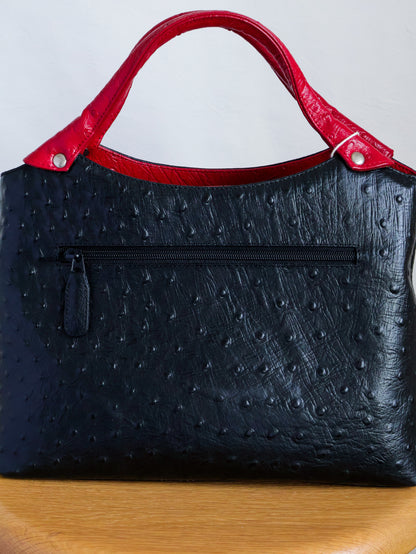 1990’s Fake Ostrich Leather Two-Tone Handbag
