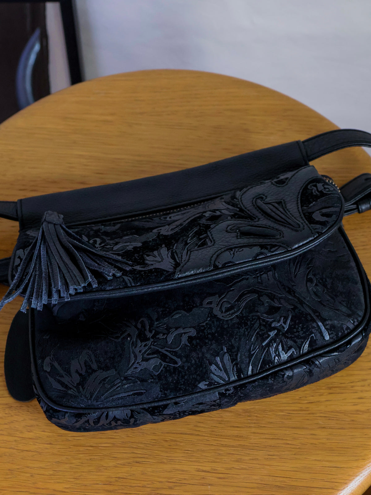 1990’s Velvet Cutout Leather Waist Bag