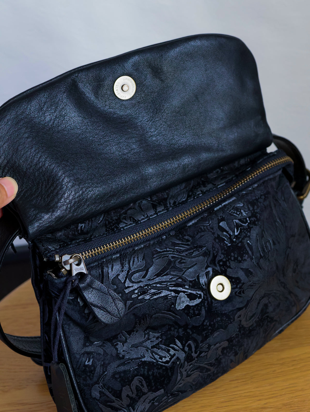 1990’s Velvet Cutout Leather Waist Bag