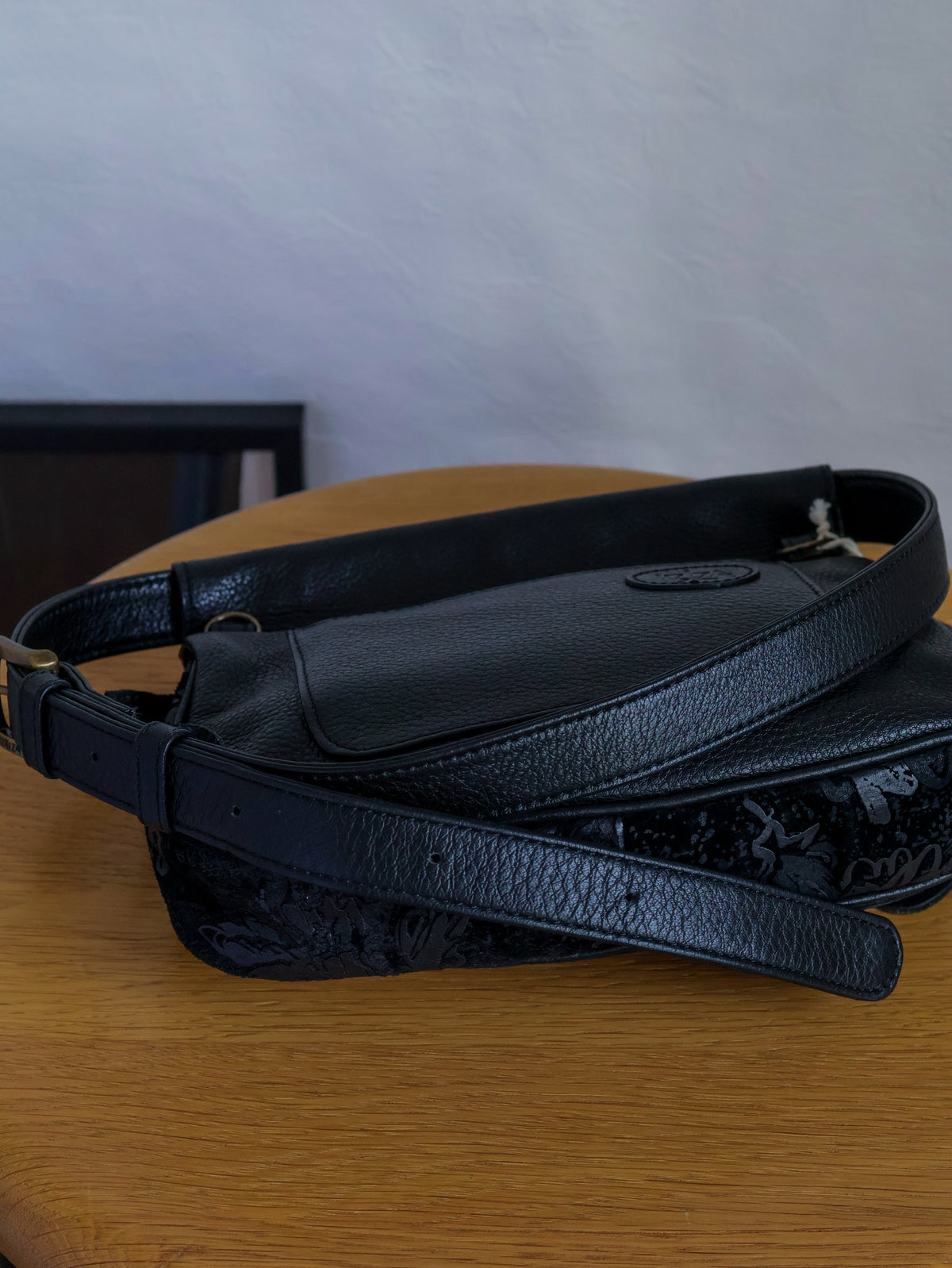 1990’s Velvet Cutout Leather Waist Bag