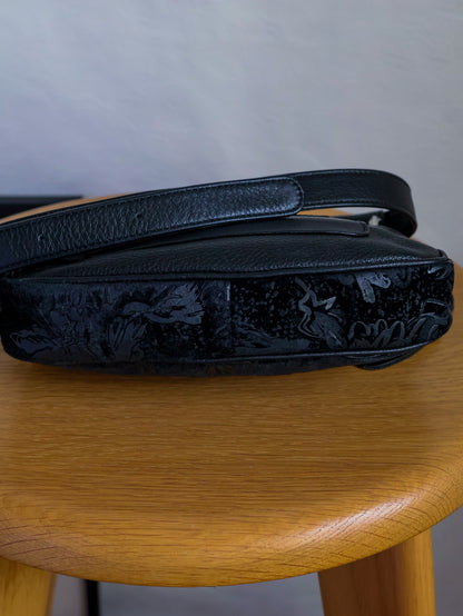1990’s Velvet Cutout Leather Waist Bag