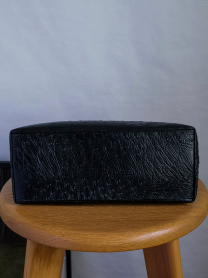 1990’s Fake Ostrich Leather Two-Tone Handbag