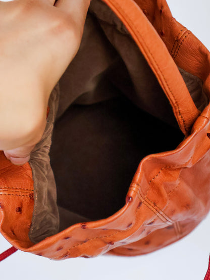1980’s Ostrich Leather Bucket Bag