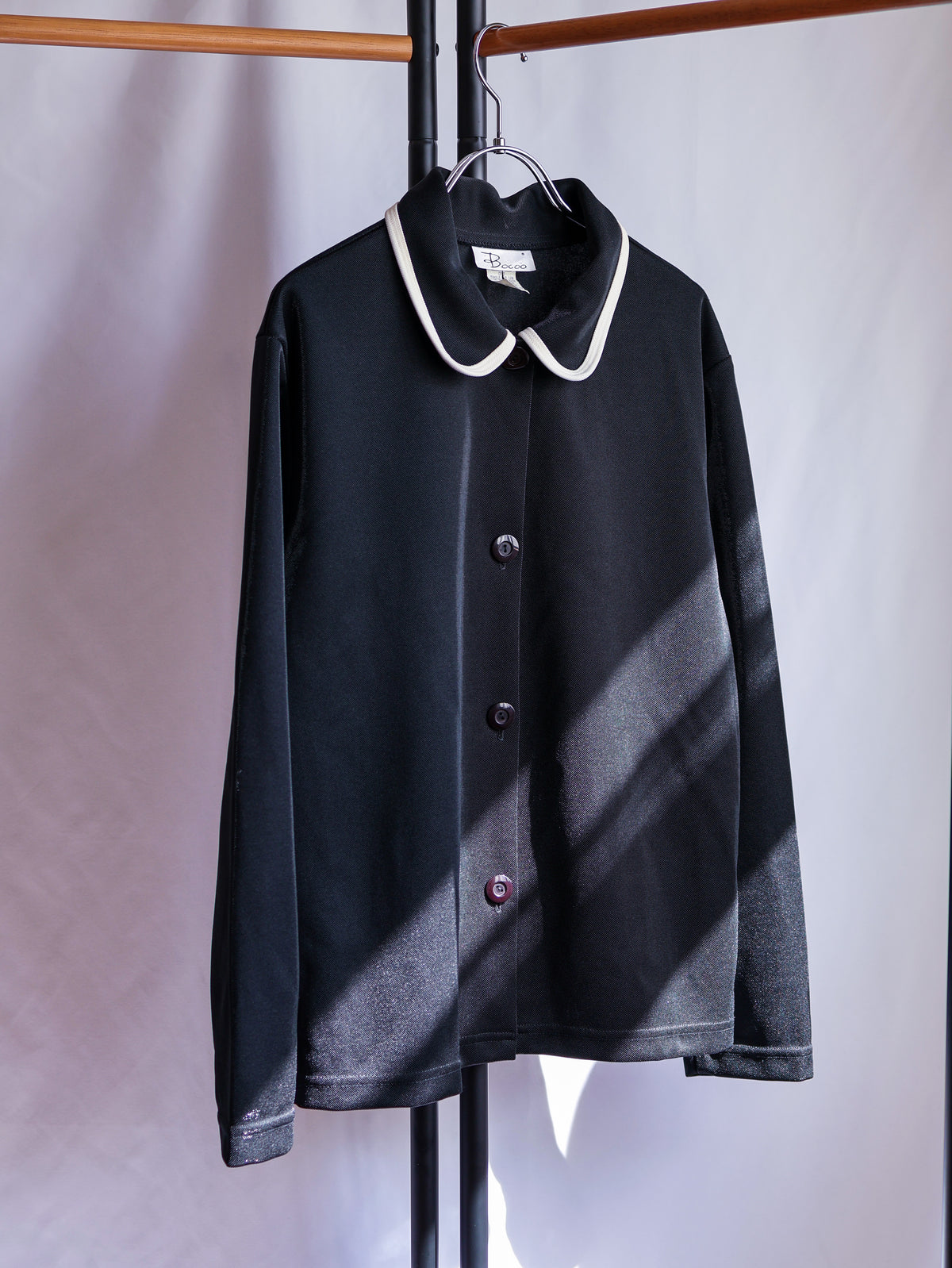 【sizeXL】1980’s Piping Round Collar Jersey Jacket