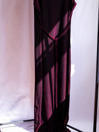 【sizeM-L】1990’s Velvet Stretch Sleeveless Long Dress