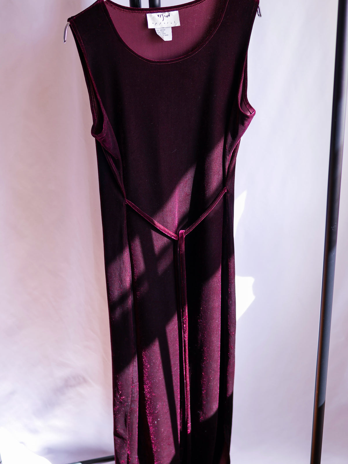 【sizeM-L】1990’s Velvet Stretch Sleeveless Long Dress