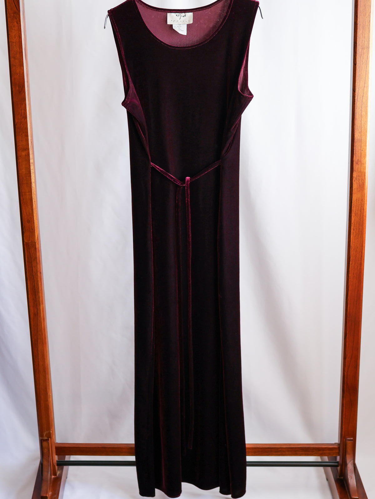 【sizeM-L】1990’s Velvet Stretch Sleeveless Long Dress