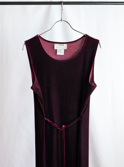 【sizeM-L】1990’s Velvet Stretch Sleeveless Long Dress