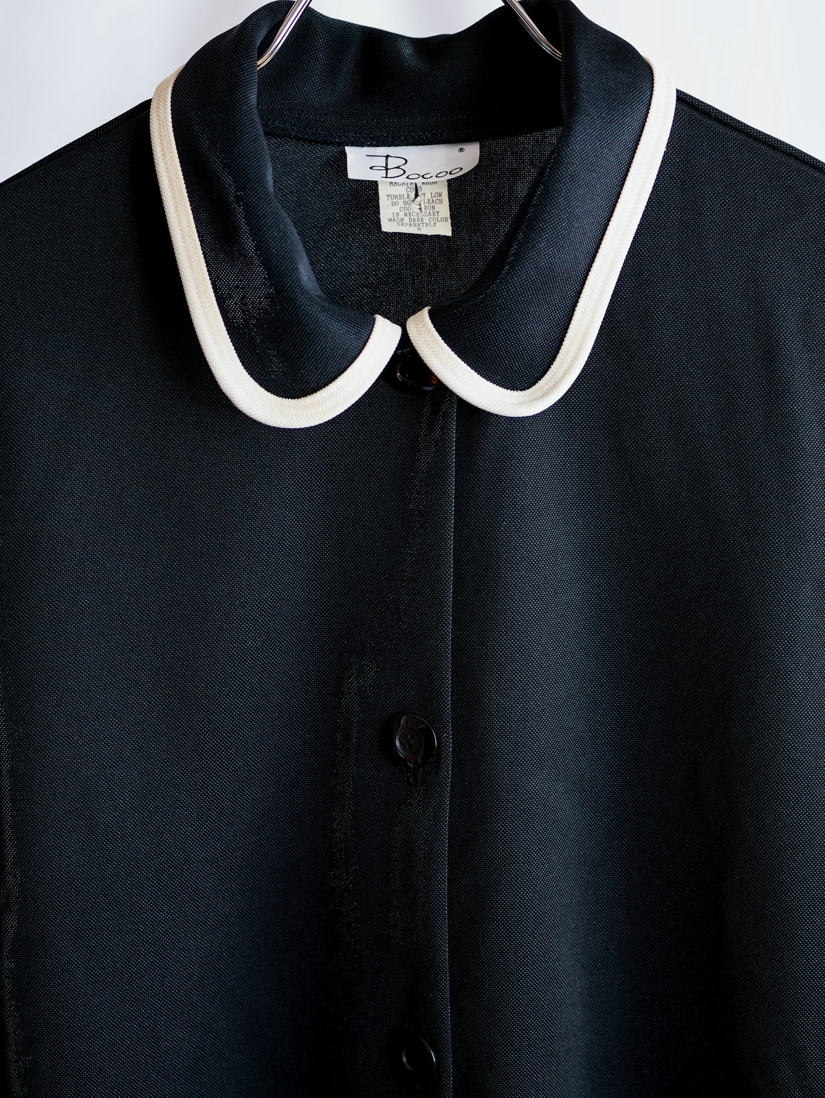 【sizeXL】1980’s Piping Round Collar Jersey Jacket