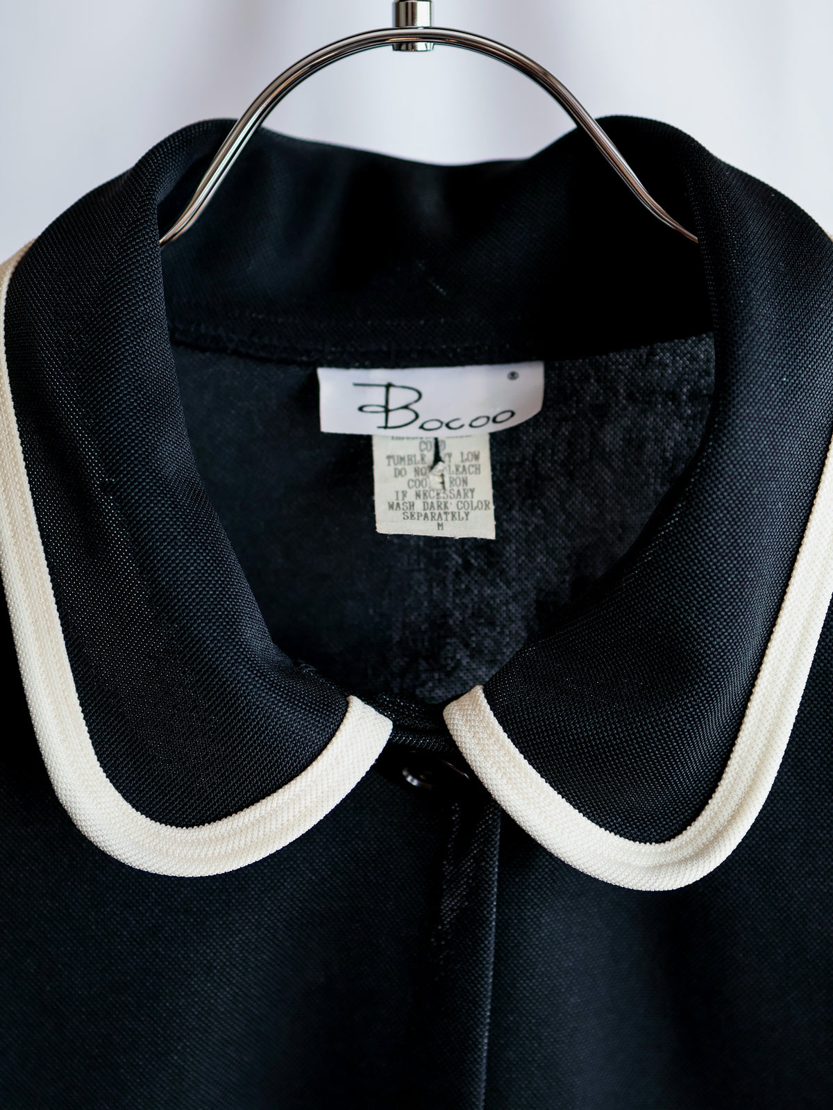 【sizeXL】1980’s Piping Round Collar Jersey Jacket