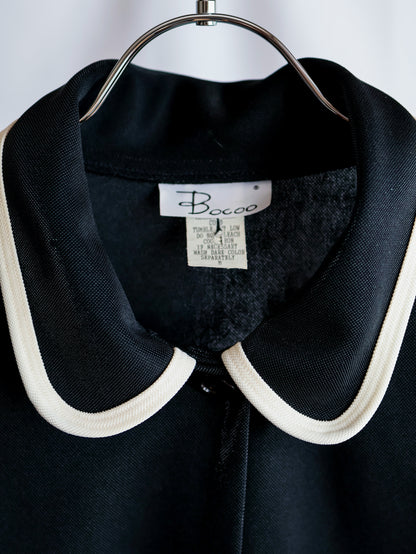 【sizeXL】1980’s Piping Round Collar Jersey Jacket