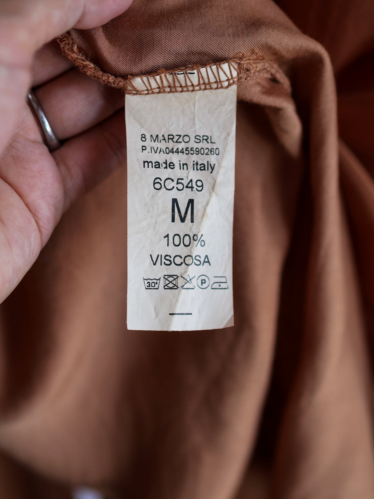 【sizeM】1990’s Viscose Bow Tie Blouse（Made In Italy）