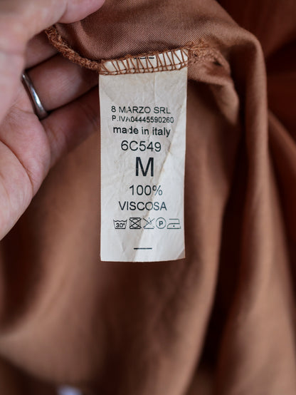 【sizeM】1990’s Viscose Bow Tie Blouse（Made In Italy）