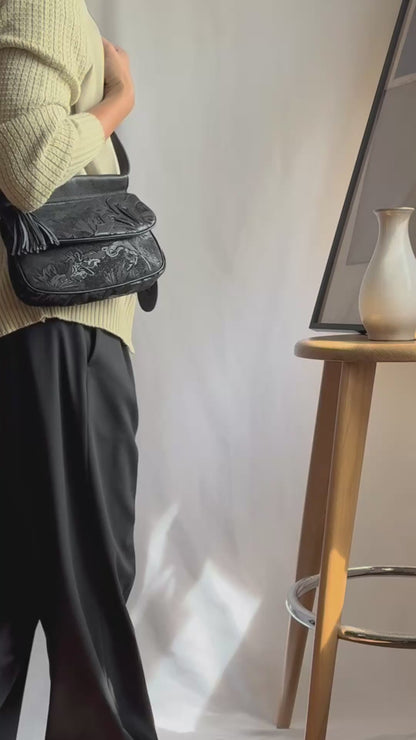 1990’s Velvet Cutout Leather Waist Bag